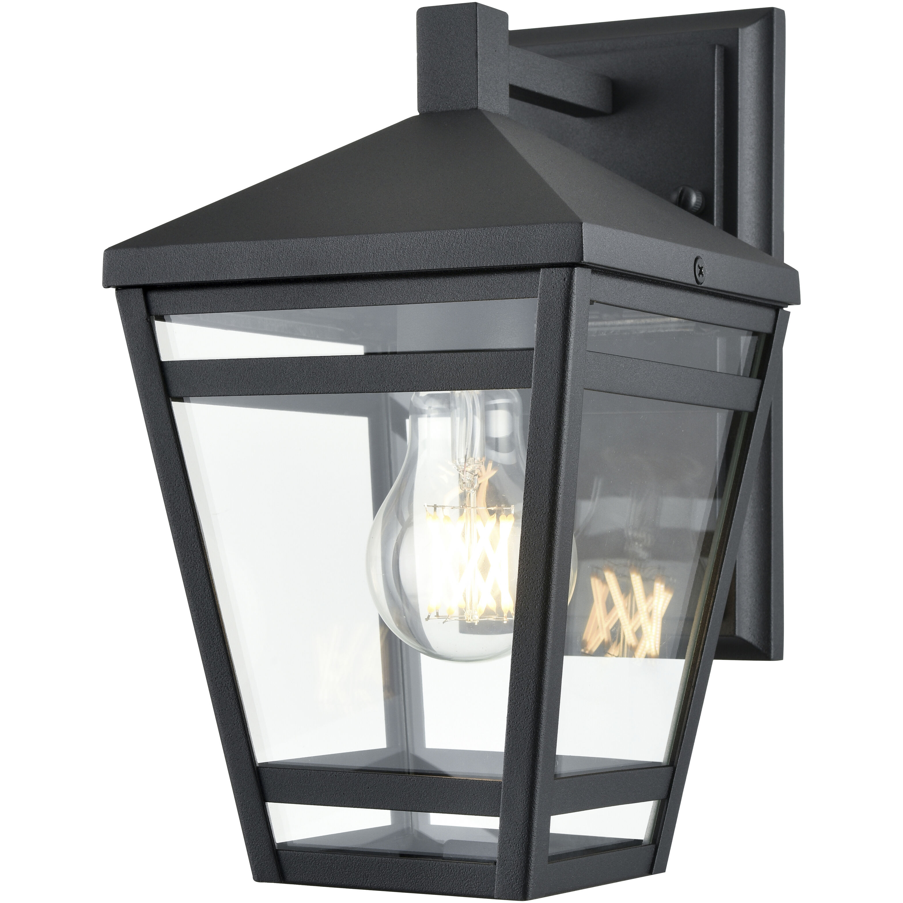 Seager 1 Light 10.75 inch Textured Black Outdoor Wall Sconce